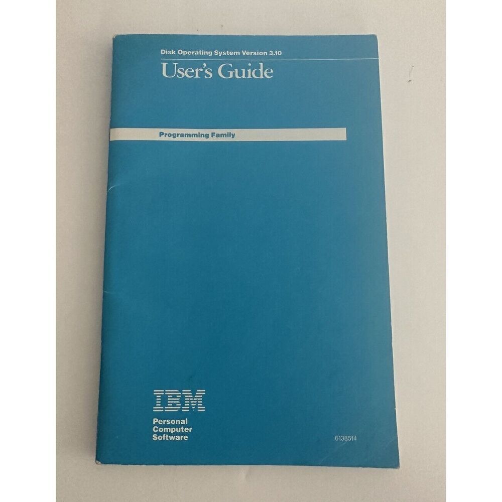 Vintage Tech 1985‎ DOS 3.10 IBM User’s Guide Disk Operating System Manual Book